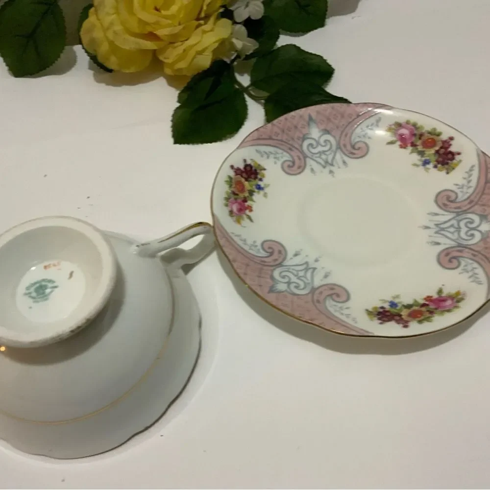 Vintage Mini Coalport Teacup and Saucer floral Bone China Made in England G7